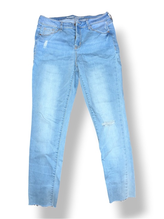 Old Navy Denim - Old Navy Women's Light Blue Skinny Jeans with Subtle Distress